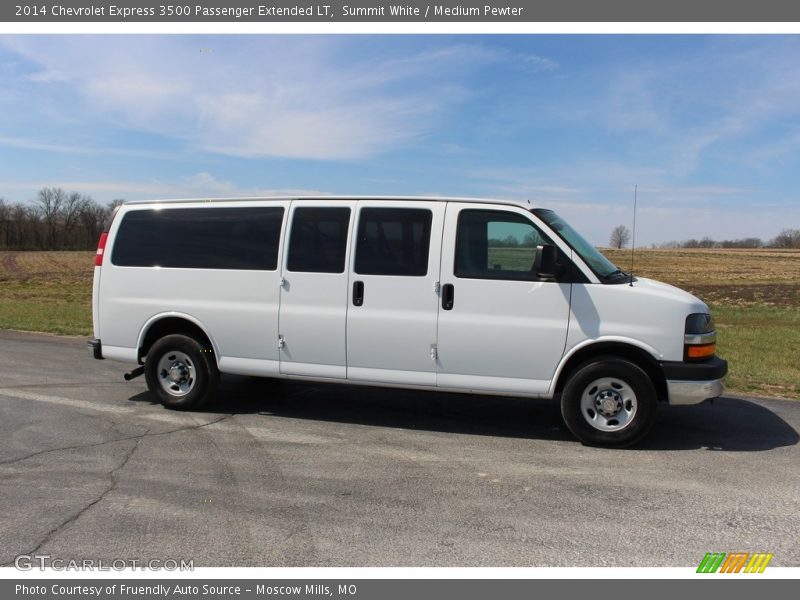Summit White / Medium Pewter 2014 Chevrolet Express 3500 Passenger Extended LT