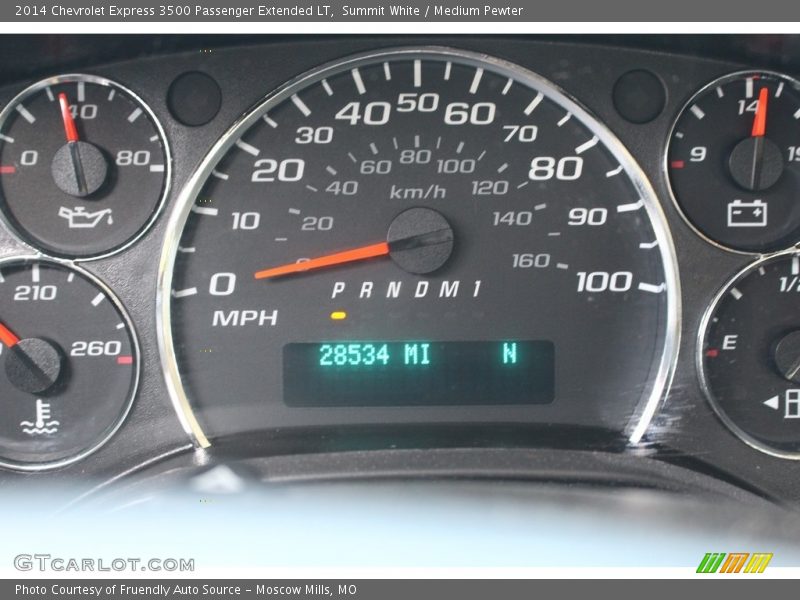 Summit White / Medium Pewter 2014 Chevrolet Express 3500 Passenger Extended LT
