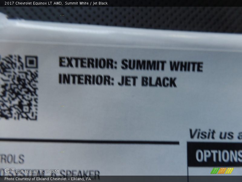Summit White / Jet Black 2017 Chevrolet Equinox LT AWD