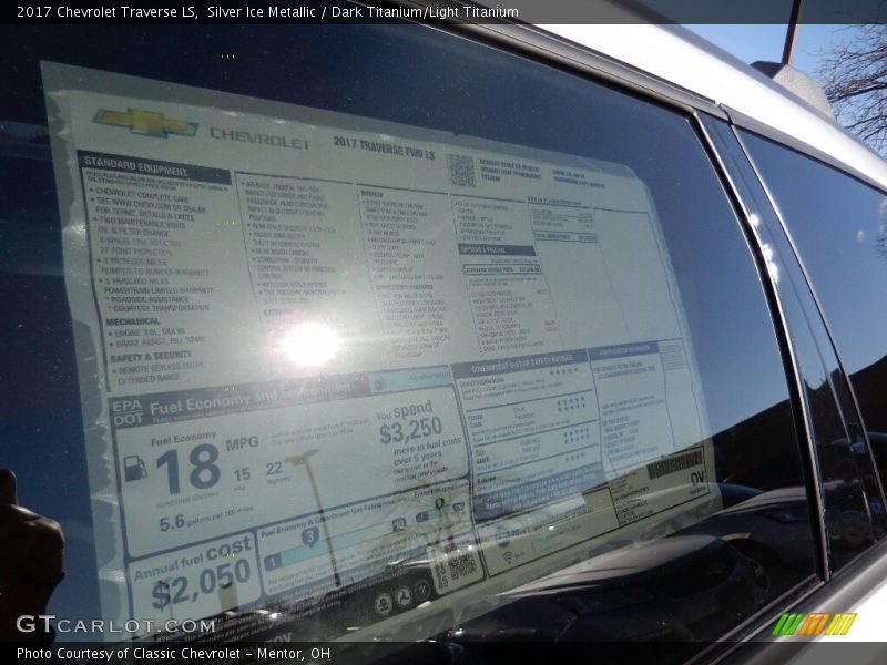 Silver Ice Metallic / Dark Titanium/Light Titanium 2017 Chevrolet Traverse LS
