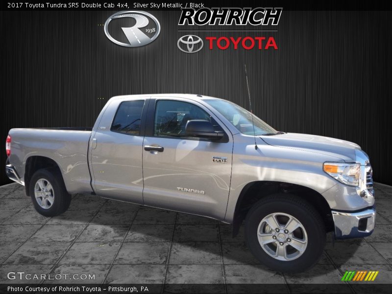 Silver Sky Metallic / Black 2017 Toyota Tundra SR5 Double Cab 4x4