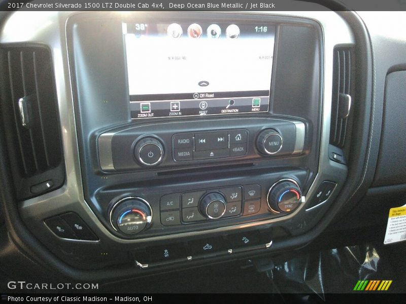 Deep Ocean Blue Metallic / Jet Black 2017 Chevrolet Silverado 1500 LTZ Double Cab 4x4