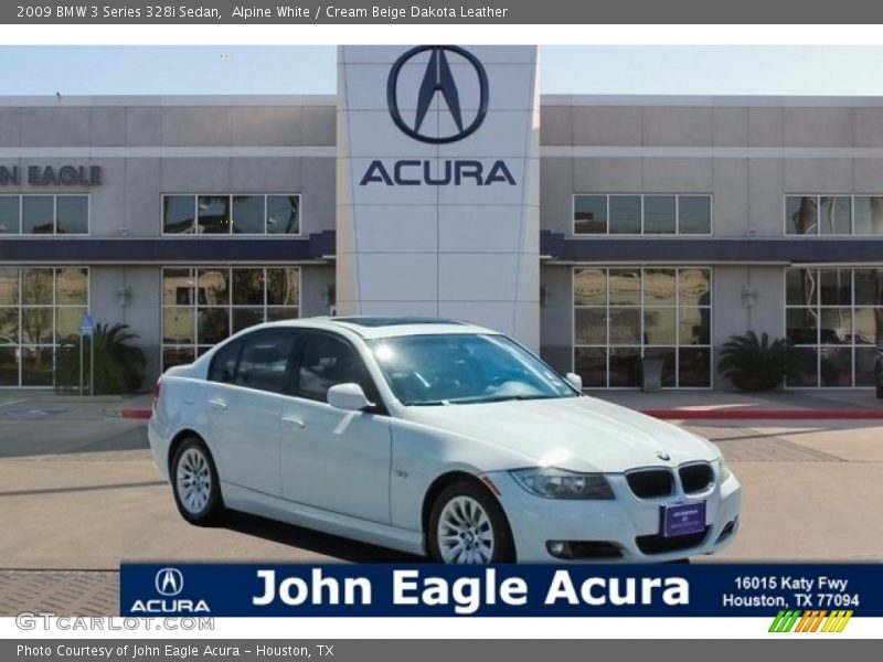 Alpine White / Cream Beige Dakota Leather 2009 BMW 3 Series 328i Sedan
