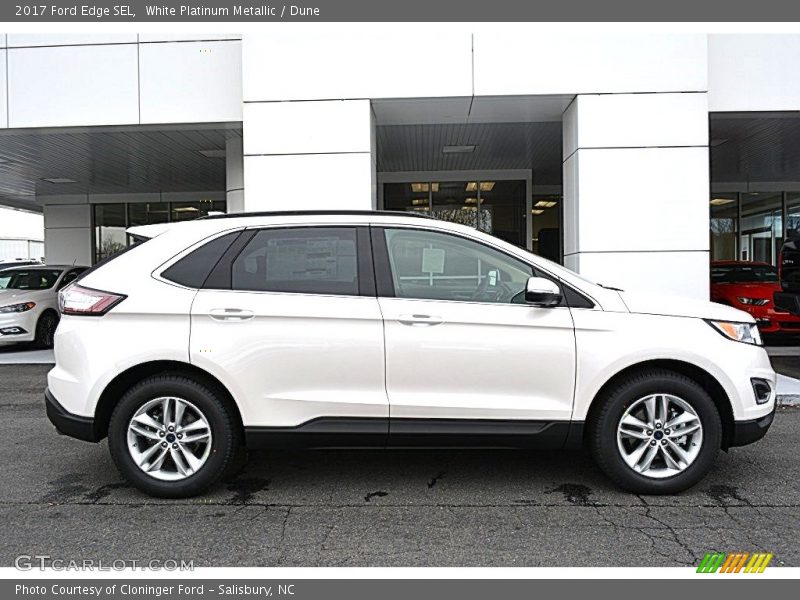 White Platinum Metallic / Dune 2017 Ford Edge SEL