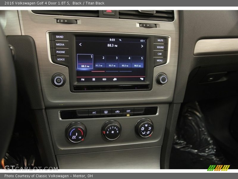 Black / Titan Black 2016 Volkswagen Golf 4 Door 1.8T S