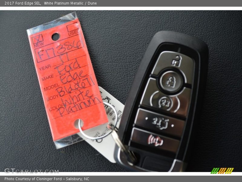 White Platinum Metallic / Dune 2017 Ford Edge SEL