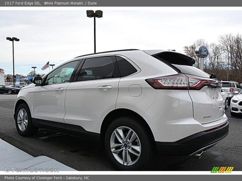 White Platinum Metallic / Dune 2017 Ford Edge SEL