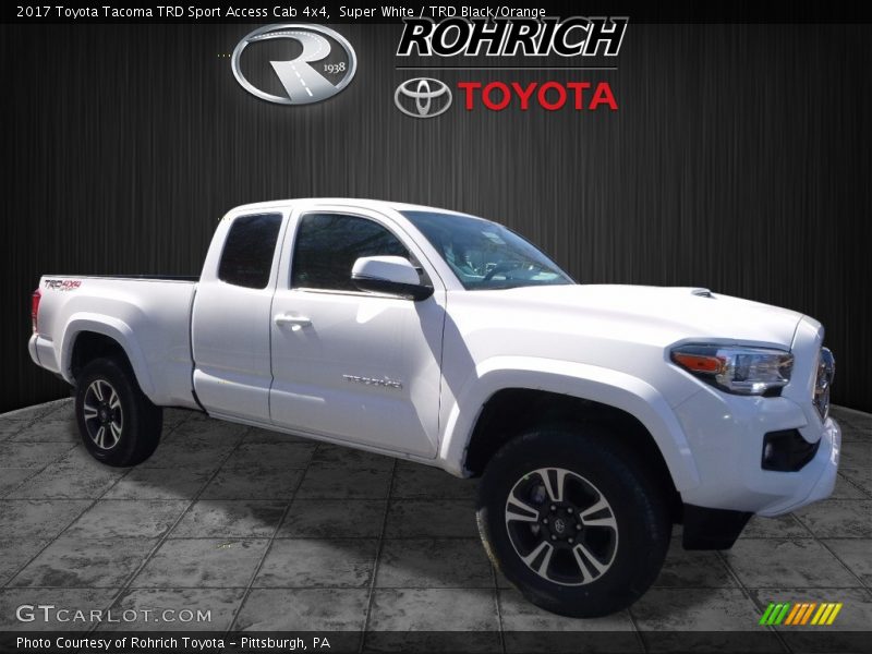 Super White / TRD Black/Orange 2017 Toyota Tacoma TRD Sport Access Cab 4x4