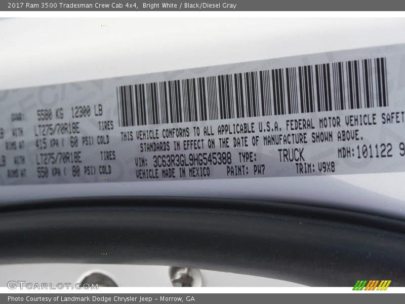 Bright White / Black/Diesel Gray 2017 Ram 3500 Tradesman Crew Cab 4x4
