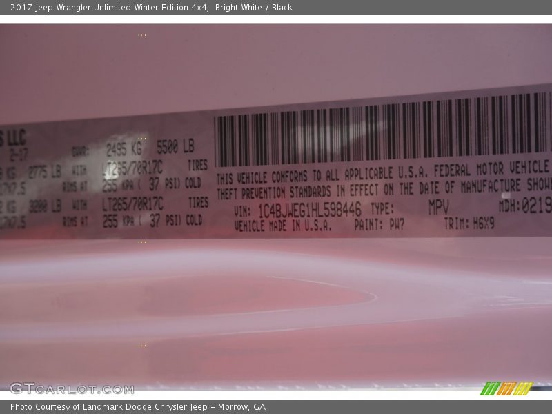 Bright White / Black 2017 Jeep Wrangler Unlimited Winter Edition 4x4