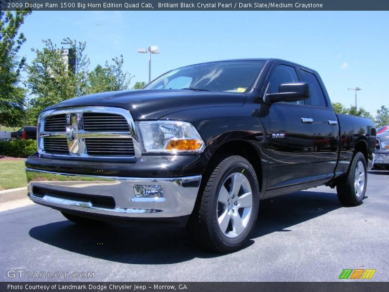 Brilliant Black Crystal Pearl / Dark Slate/Medium Graystone 2009 Dodge Ram 1500 Big Horn Edition Quad Cab