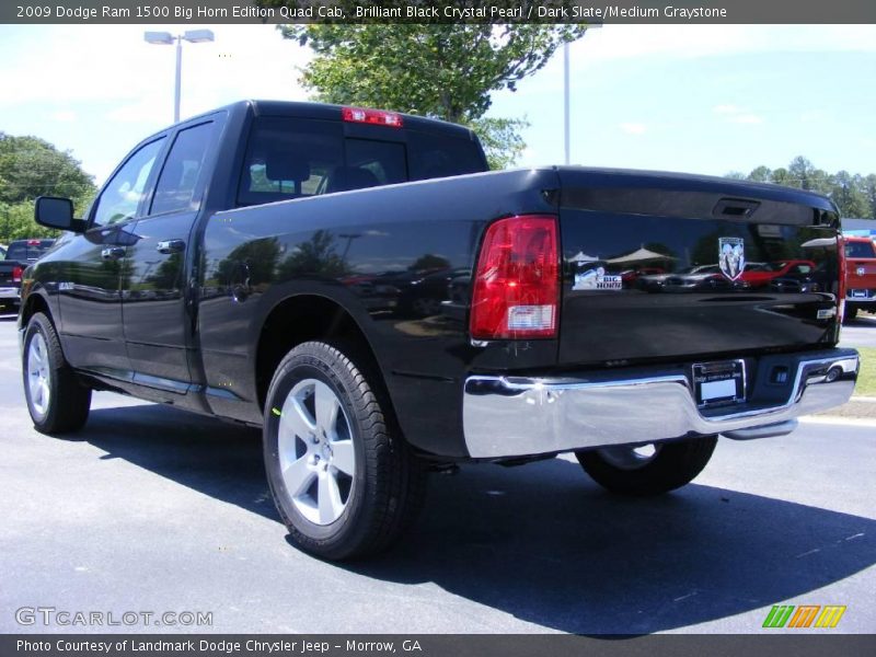 Brilliant Black Crystal Pearl / Dark Slate/Medium Graystone 2009 Dodge Ram 1500 Big Horn Edition Quad Cab