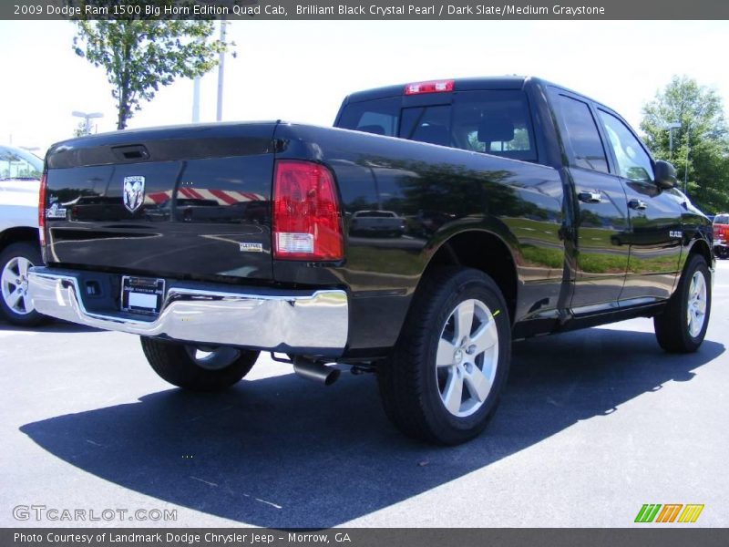 Brilliant Black Crystal Pearl / Dark Slate/Medium Graystone 2009 Dodge Ram 1500 Big Horn Edition Quad Cab