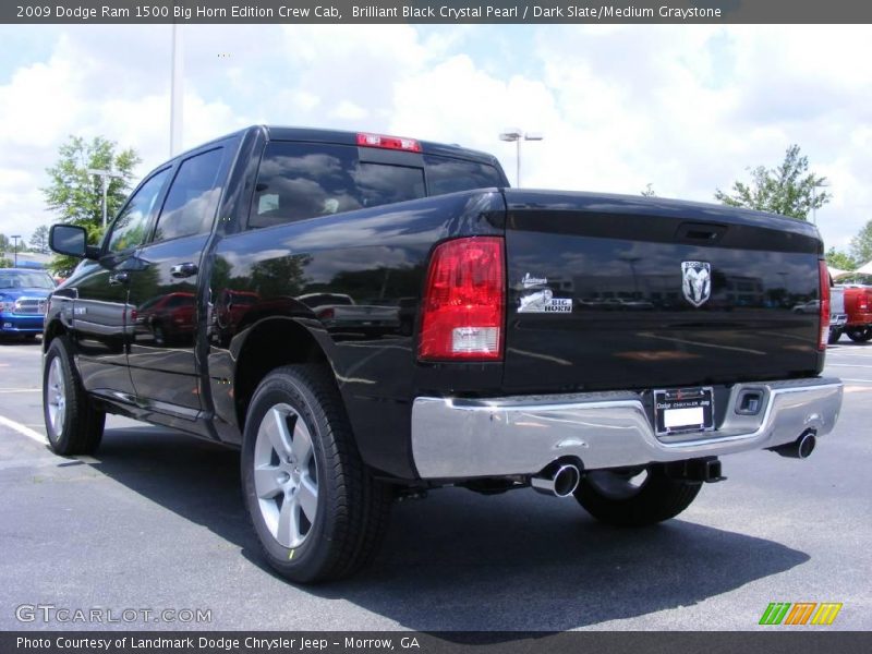 Brilliant Black Crystal Pearl / Dark Slate/Medium Graystone 2009 Dodge Ram 1500 Big Horn Edition Crew Cab