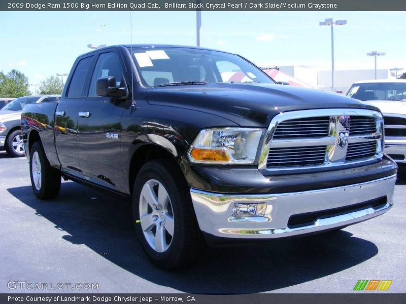 Brilliant Black Crystal Pearl / Dark Slate/Medium Graystone 2009 Dodge Ram 1500 Big Horn Edition Quad Cab