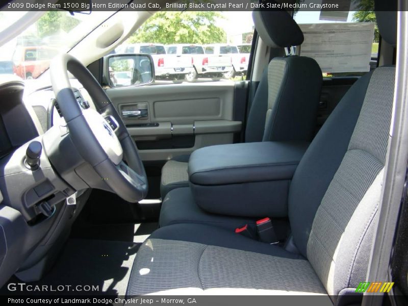 Brilliant Black Crystal Pearl / Dark Slate/Medium Graystone 2009 Dodge Ram 1500 Big Horn Edition Quad Cab