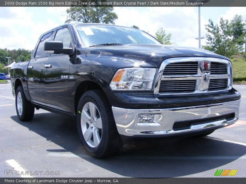 Brilliant Black Crystal Pearl / Dark Slate/Medium Graystone 2009 Dodge Ram 1500 Big Horn Edition Crew Cab