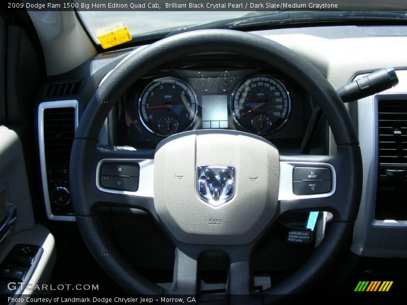 Brilliant Black Crystal Pearl / Dark Slate/Medium Graystone 2009 Dodge Ram 1500 Big Horn Edition Quad Cab