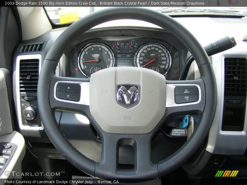 Brilliant Black Crystal Pearl / Dark Slate/Medium Graystone 2009 Dodge Ram 1500 Big Horn Edition Crew Cab