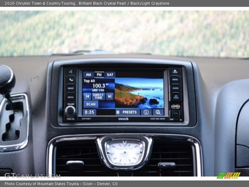 Brilliant Black Crystal Pearl / Black/Light Graystone 2016 Chrysler Town & Country Touring