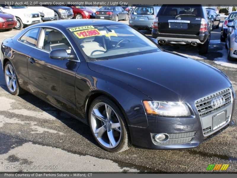 Moonlight Blue Metallic / Light Gray 2012 Audi A5 2.0T quattro Coupe