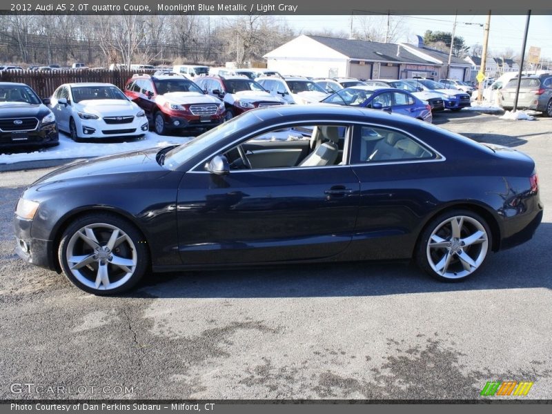 Moonlight Blue Metallic / Light Gray 2012 Audi A5 2.0T quattro Coupe