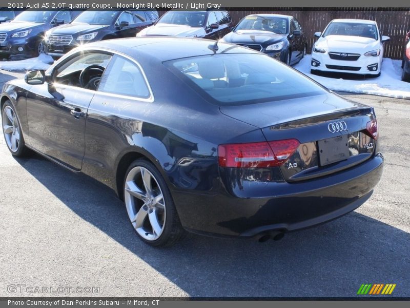 Moonlight Blue Metallic / Light Gray 2012 Audi A5 2.0T quattro Coupe