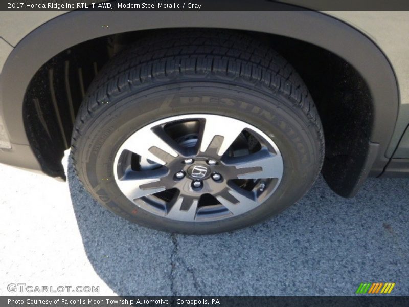 Modern Steel Metallic / Gray 2017 Honda Ridgeline RTL-T AWD