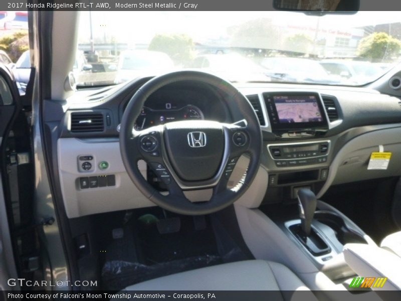 Modern Steel Metallic / Gray 2017 Honda Ridgeline RTL-T AWD