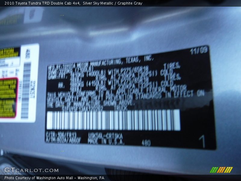 Silver Sky Metallic / Graphite Gray 2010 Toyota Tundra TRD Double Cab 4x4