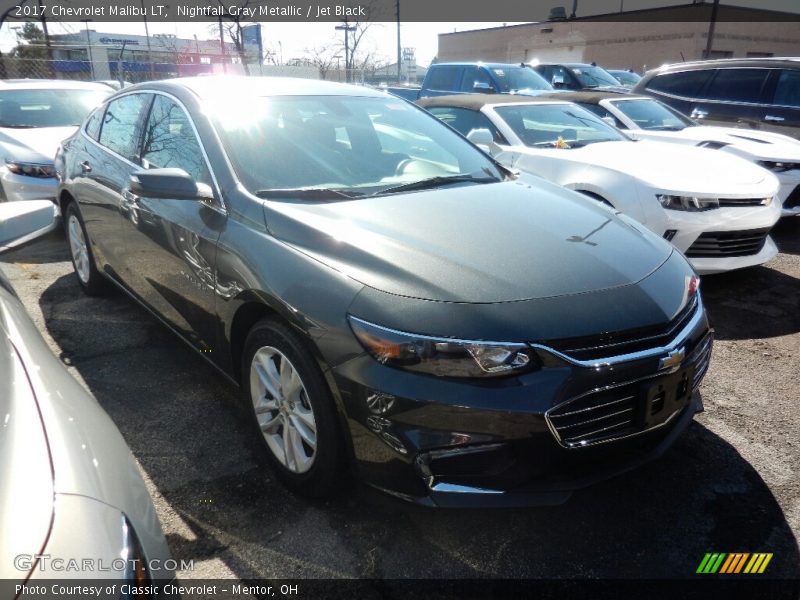 Nightfall Gray Metallic / Jet Black 2017 Chevrolet Malibu LT