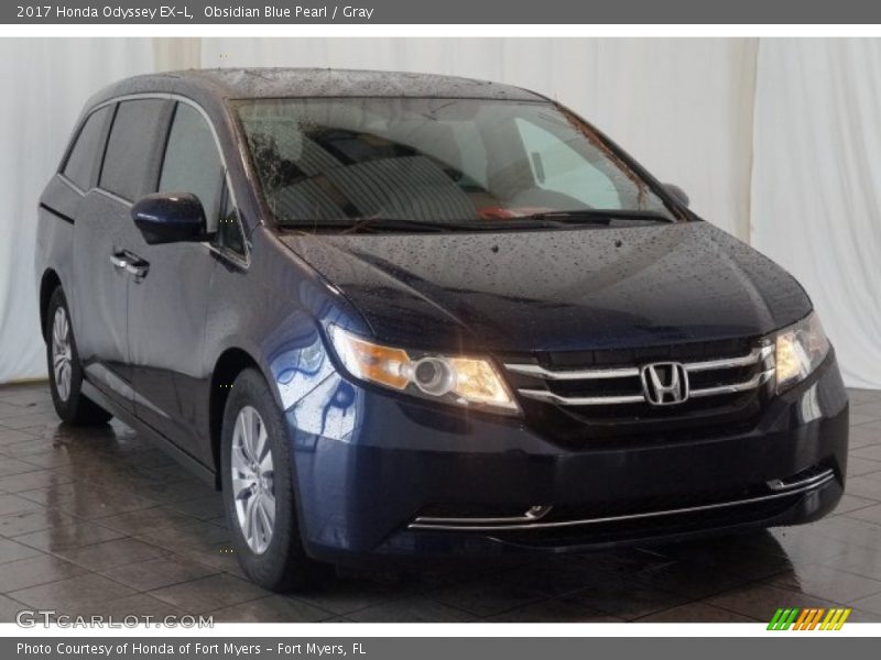 Obsidian Blue Pearl / Gray 2017 Honda Odyssey EX-L