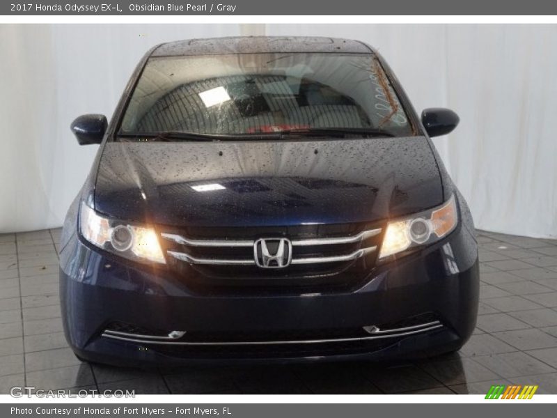 Obsidian Blue Pearl / Gray 2017 Honda Odyssey EX-L