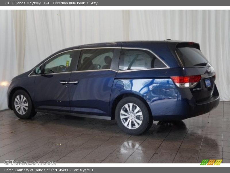 Obsidian Blue Pearl / Gray 2017 Honda Odyssey EX-L