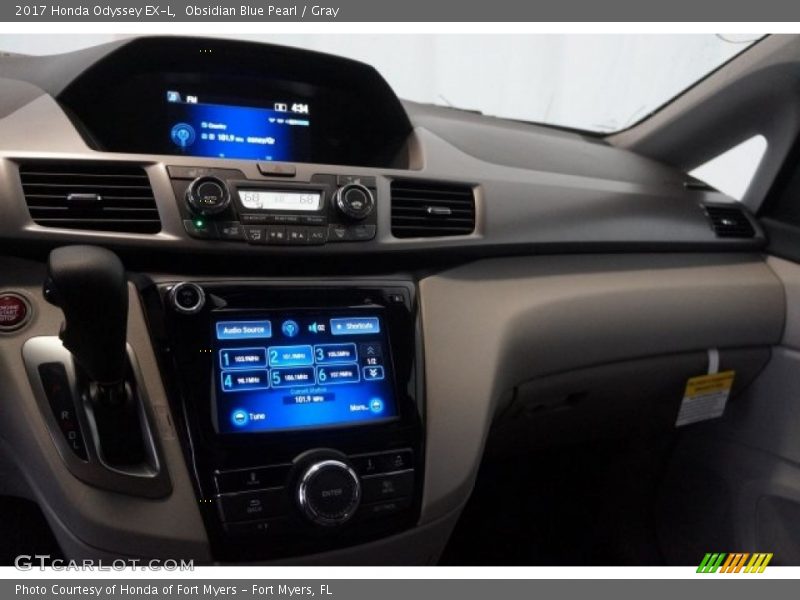 Obsidian Blue Pearl / Gray 2017 Honda Odyssey EX-L