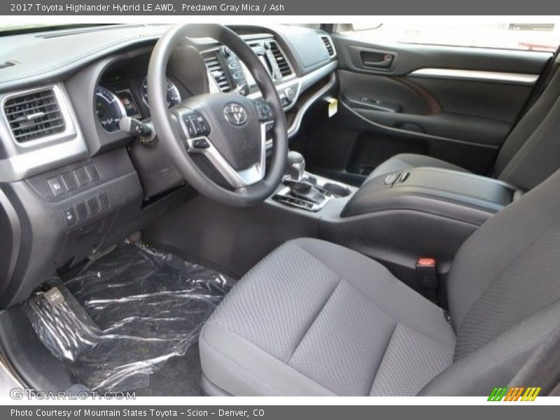 Predawn Gray Mica / Ash 2017 Toyota Highlander Hybrid LE AWD