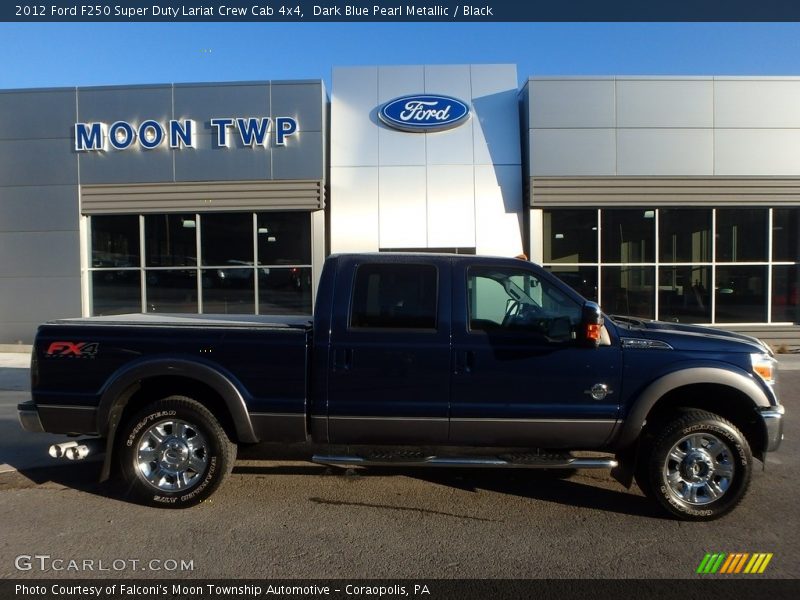 Dark Blue Pearl Metallic / Black 2012 Ford F250 Super Duty Lariat Crew Cab 4x4