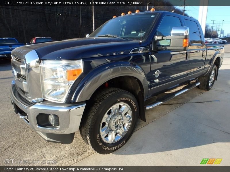 Dark Blue Pearl Metallic / Black 2012 Ford F250 Super Duty Lariat Crew Cab 4x4