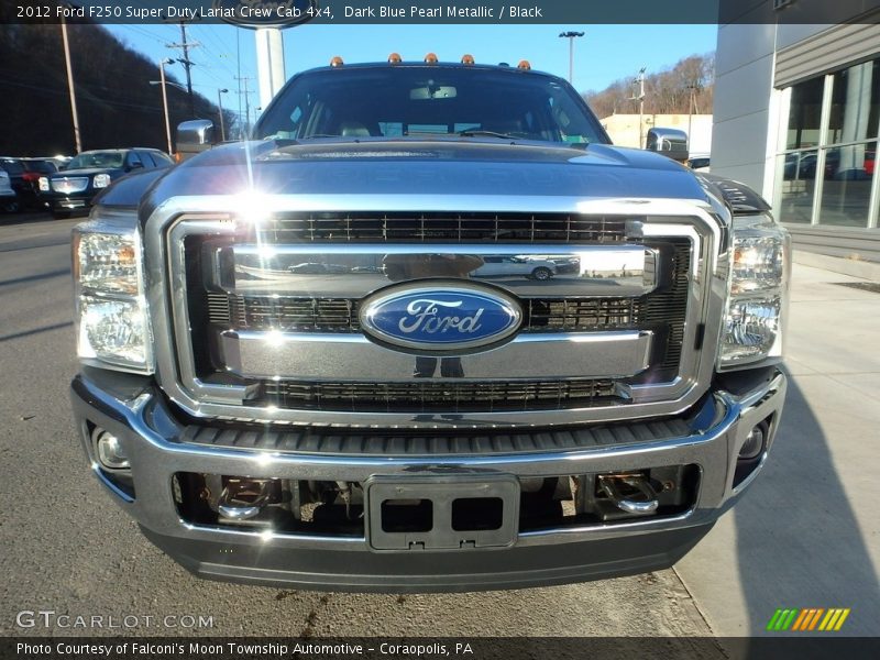 Dark Blue Pearl Metallic / Black 2012 Ford F250 Super Duty Lariat Crew Cab 4x4
