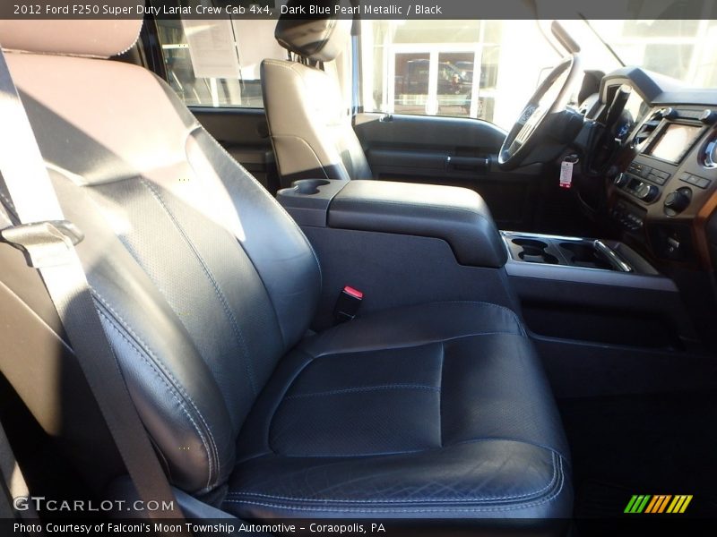 Dark Blue Pearl Metallic / Black 2012 Ford F250 Super Duty Lariat Crew Cab 4x4