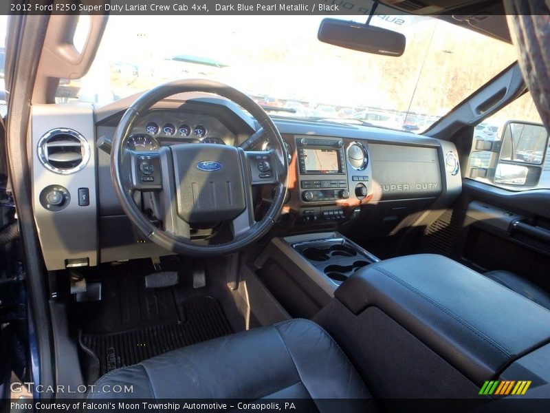 Dark Blue Pearl Metallic / Black 2012 Ford F250 Super Duty Lariat Crew Cab 4x4
