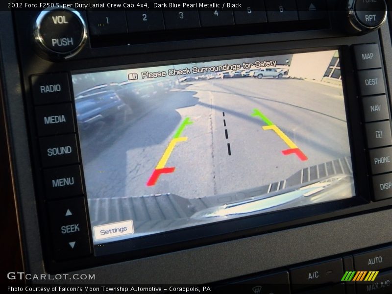 Dark Blue Pearl Metallic / Black 2012 Ford F250 Super Duty Lariat Crew Cab 4x4