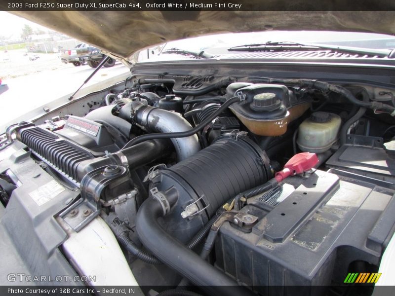 Oxford White / Medium Flint Grey 2003 Ford F250 Super Duty XL SuperCab 4x4