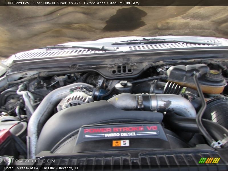 Oxford White / Medium Flint Grey 2003 Ford F250 Super Duty XL SuperCab 4x4