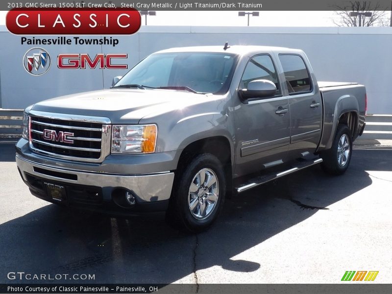 Steel Gray Metallic / Light Titanium/Dark Titanium 2013 GMC Sierra 1500 SLT Crew Cab