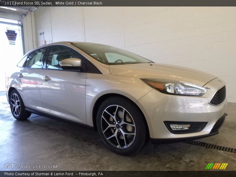 White Gold / Charcoal Black 2017 Ford Focus SEL Sedan