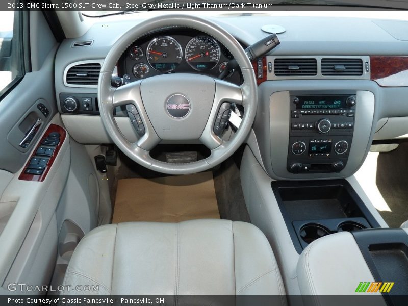 Steel Gray Metallic / Light Titanium/Dark Titanium 2013 GMC Sierra 1500 SLT Crew Cab
