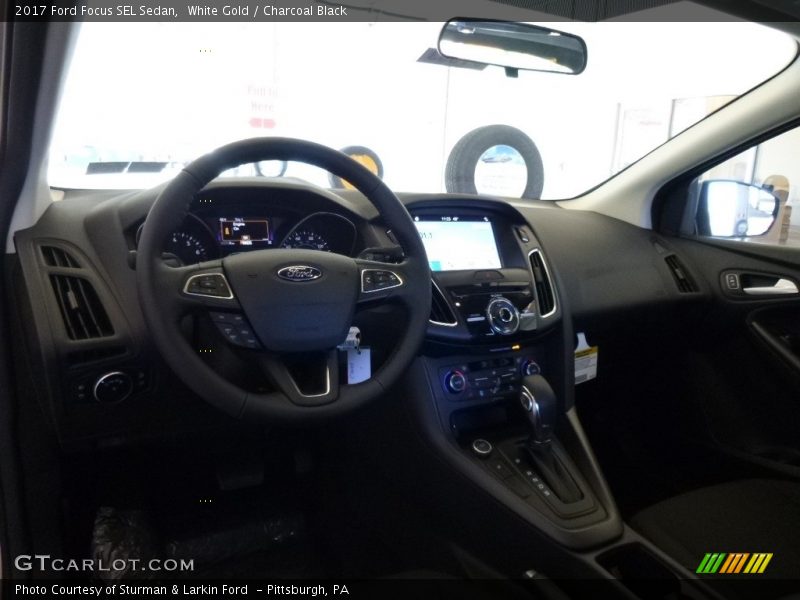 White Gold / Charcoal Black 2017 Ford Focus SEL Sedan