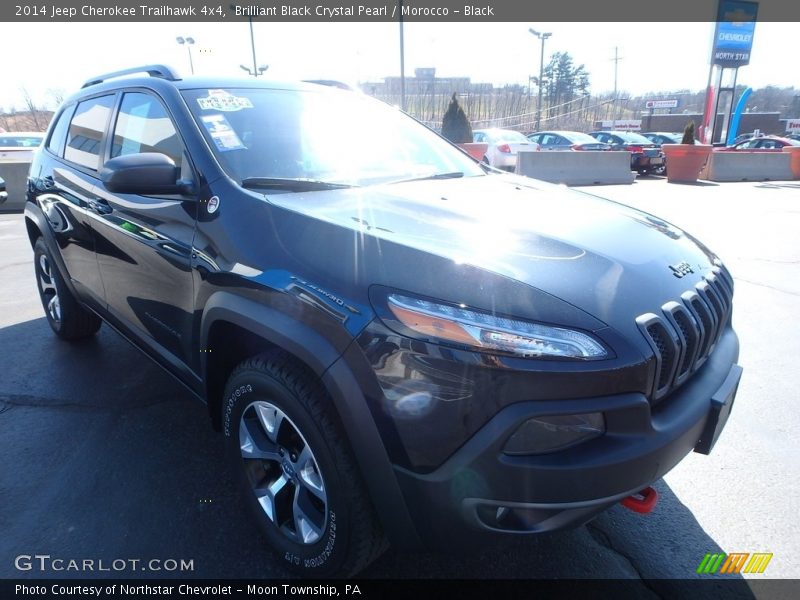 Brilliant Black Crystal Pearl / Morocco - Black 2014 Jeep Cherokee Trailhawk 4x4