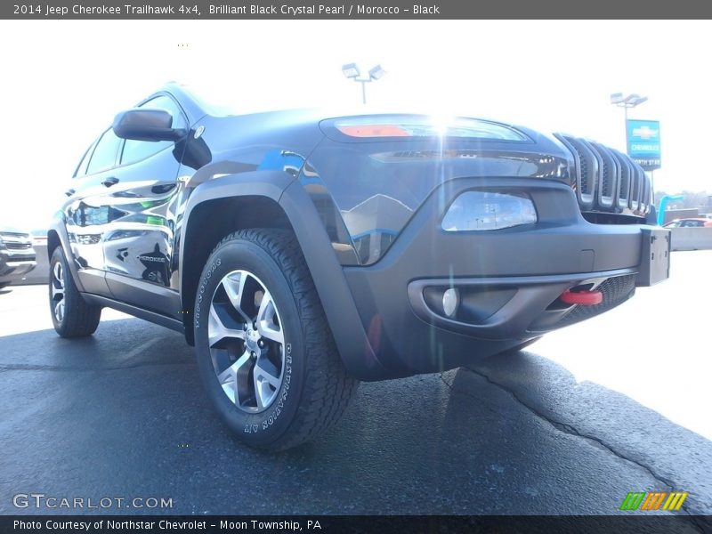 Brilliant Black Crystal Pearl / Morocco - Black 2014 Jeep Cherokee Trailhawk 4x4